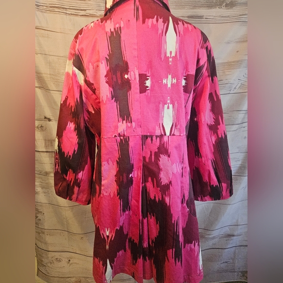 Appraisal Pink Ikat Print Double-Breasted Trench Coat – Size Approx. M - Picture 6 of 14
